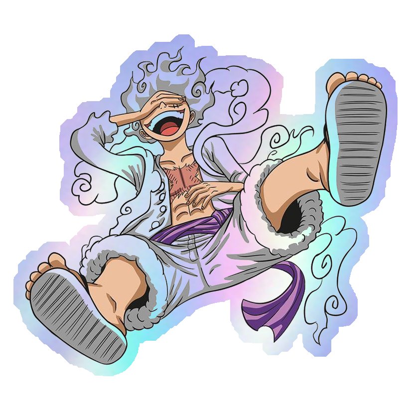Monkey D. Luffy Gear 5 Laughing Holographic Stickers