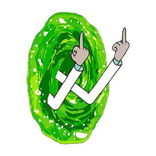 Mad Scientist Showing Middle Finger Artistic Premium Vinyl Stickers