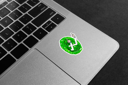 Mad Scientist Showing Middle Finger Artistic Premium Vinyl Stickers