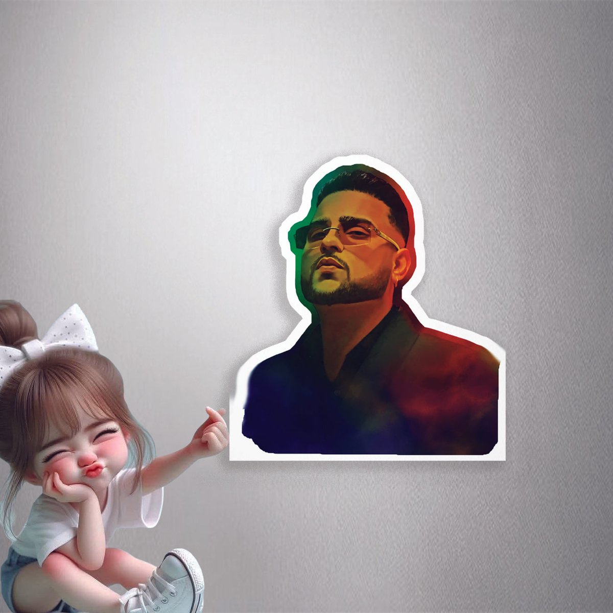 Karan Aujla Modren Looks Premium Vinyl Stickers