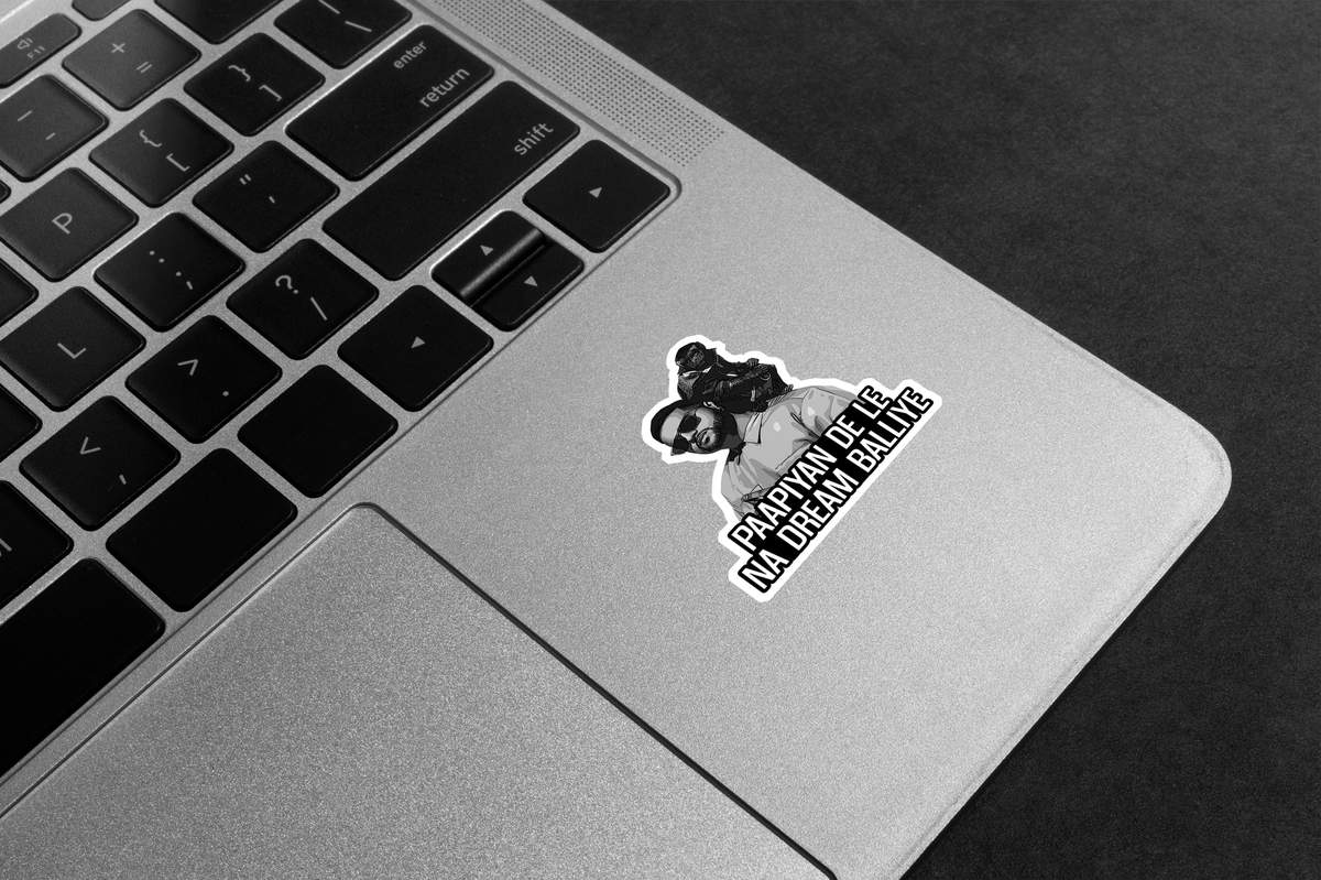 Karan Aujla B&W with Monkey Premium Vinyl Stickers