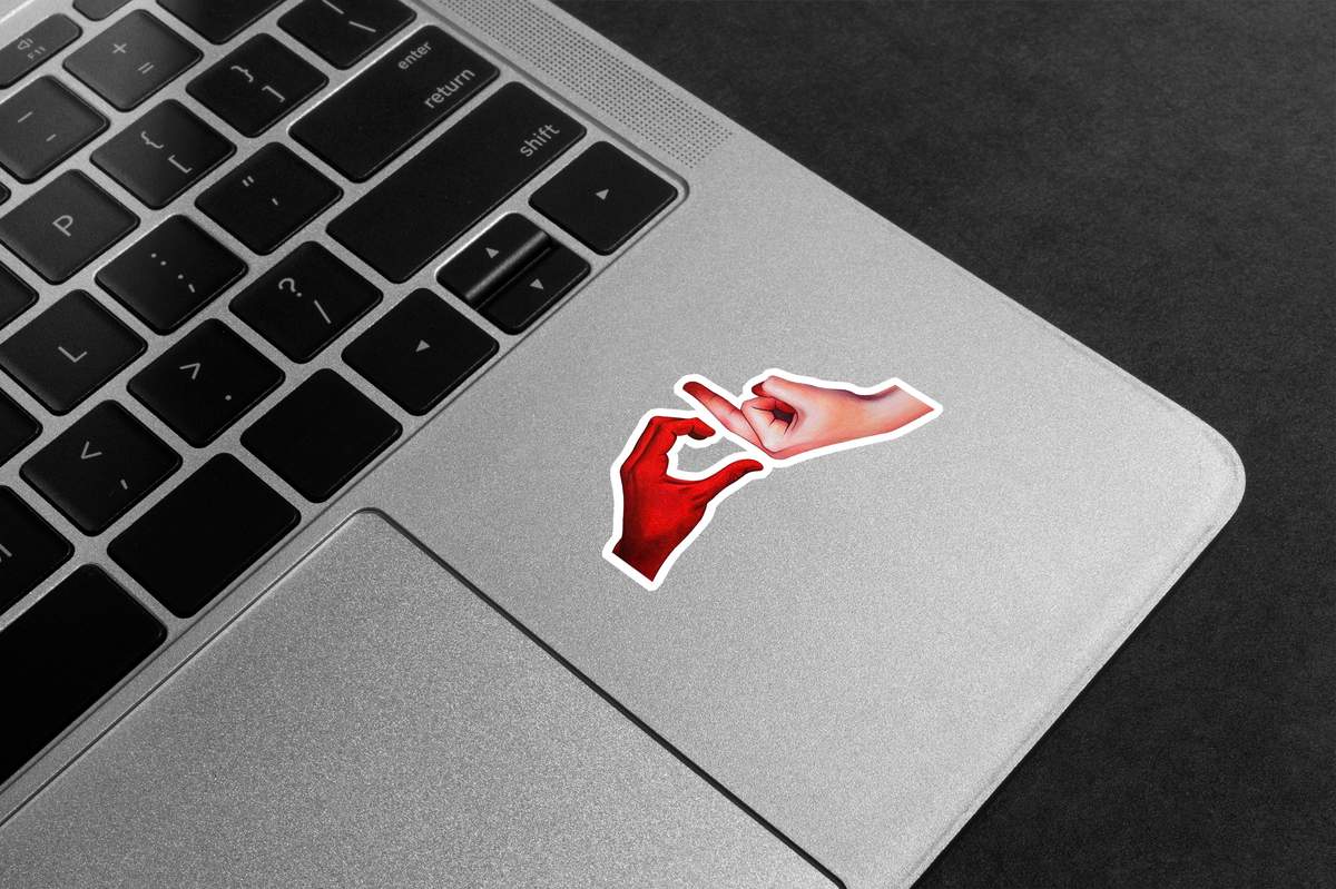 C + Middle Finger Design Premium Vinyl Stickers