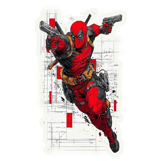 Deadpool in action Creative Premium Vinyl Stickers