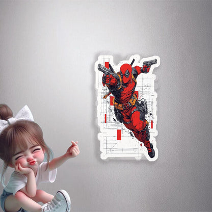 Deadpool in action Creative Premium Vinyl Stickers