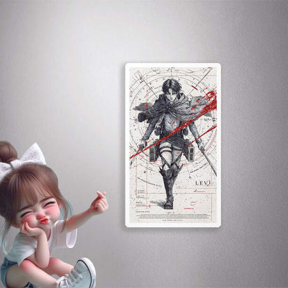 Capt. Levi aesthetic painting Premium Vinyl Stickers