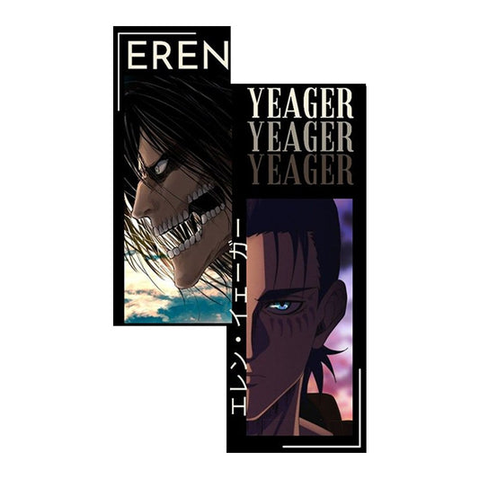 Eren Yeager two face (framed)Premium Vinyl Stickers