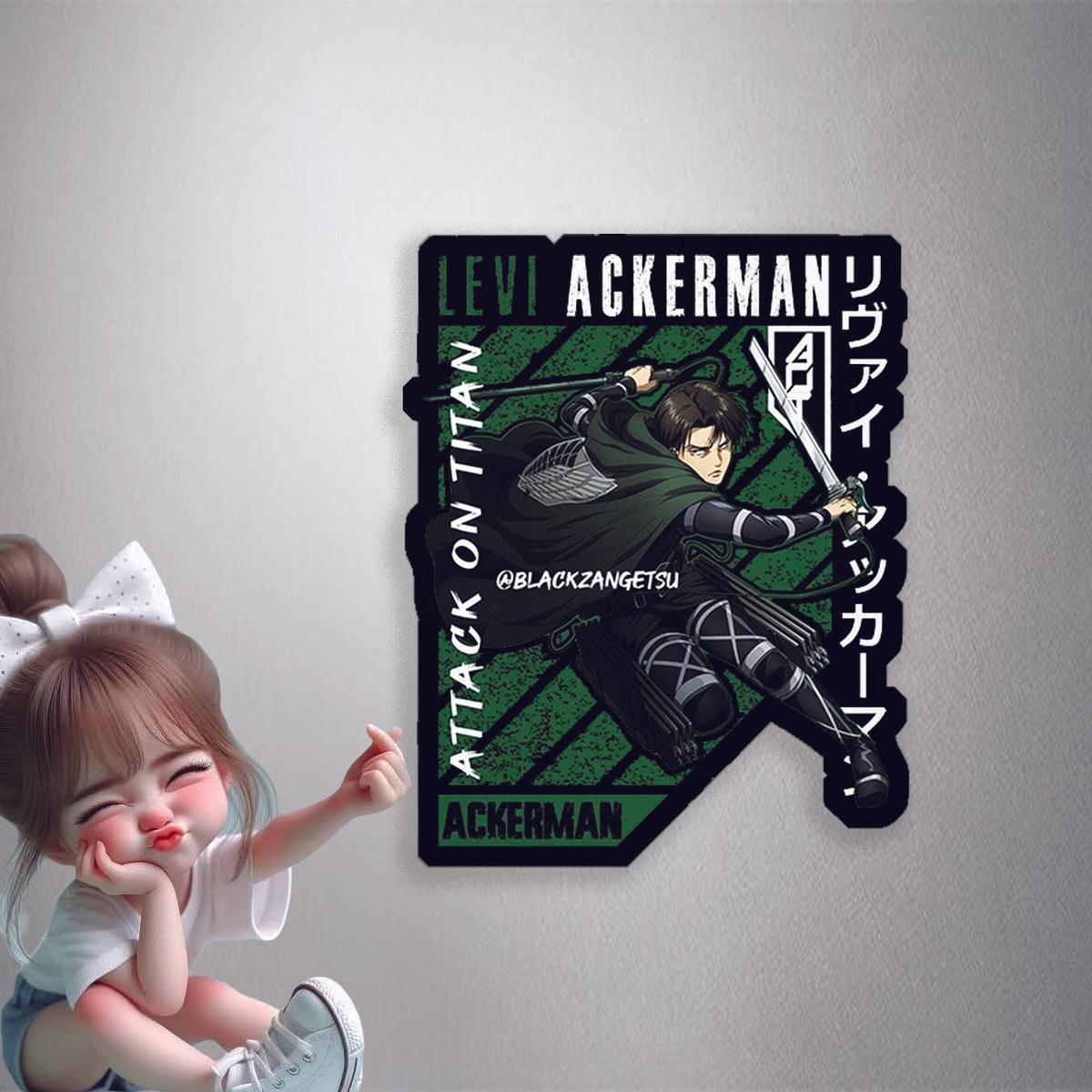 cap. Levi attcking  Premium Vinyl Stickers