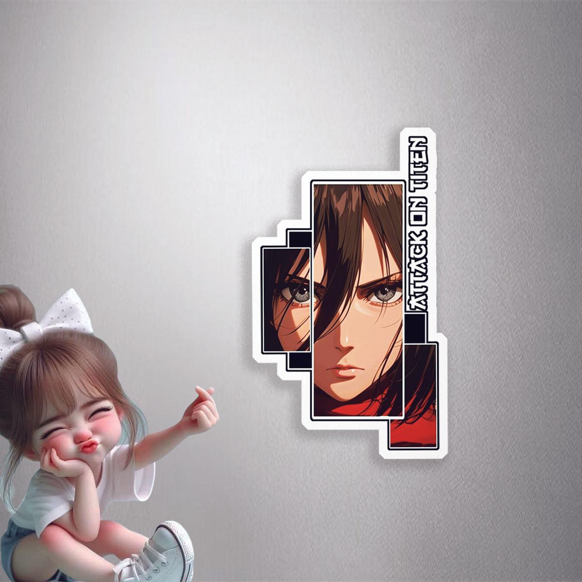 Mikasa ackerman (framed) Premium Vinyl Stickers