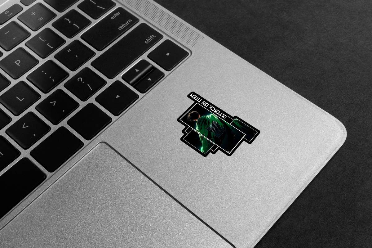 levi ackerman back pose  Premium Vinyl Stickers