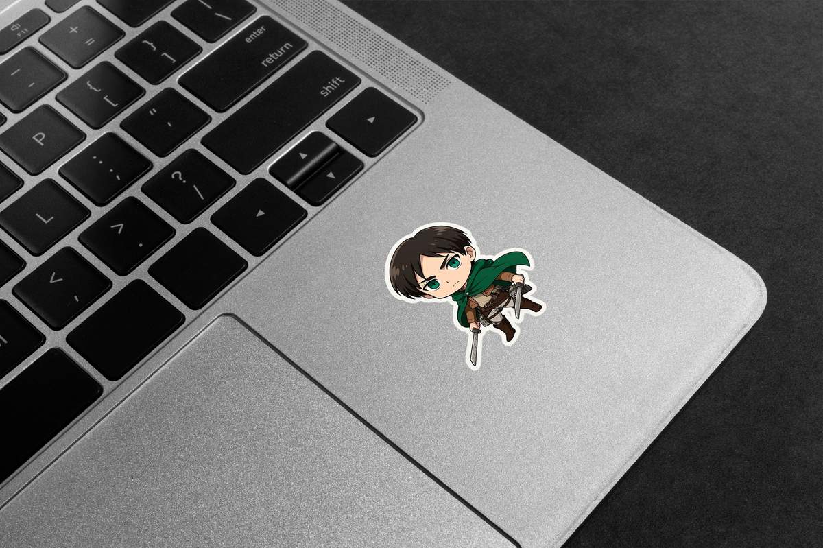 levi ackerman with double swords Premium Vinyl Stickers