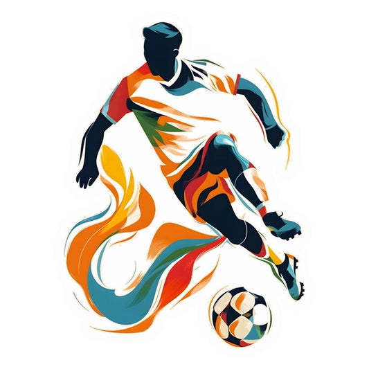 Aesthetic Football player in action Premium Vinyl Stickers