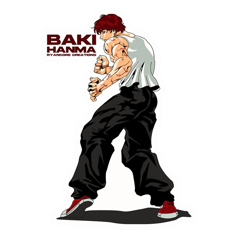 Baki Hanma Kicking Pose Premium Vinyl Stickers