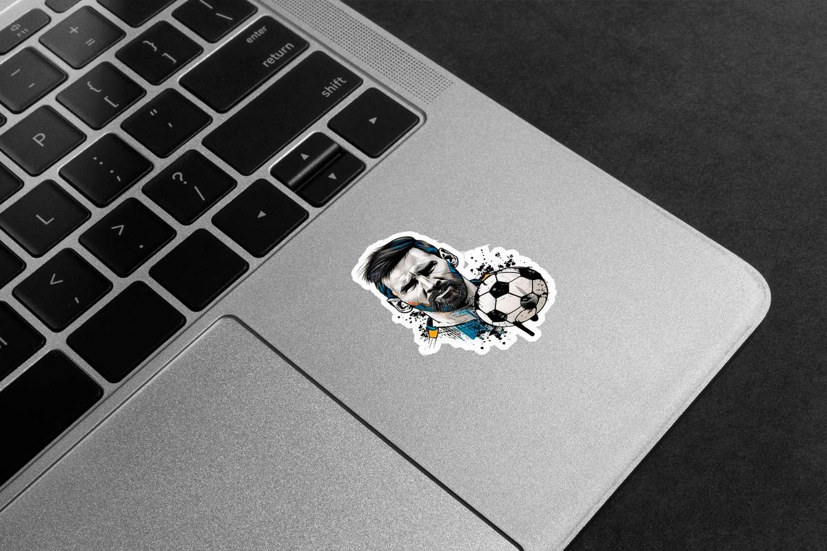 Messi with Football Premium Vinyl Stickers