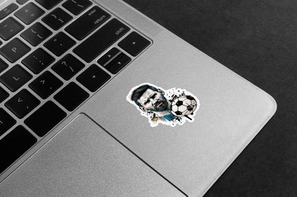 Messi with Football Premium Vinyl Stickers