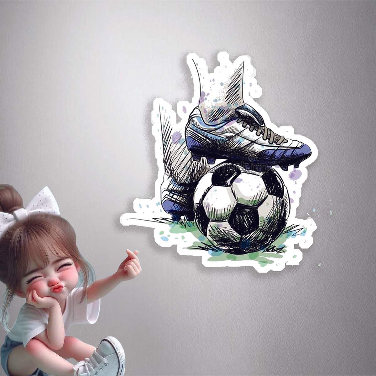 Ready to kick Football Premium Vinyl Stickers