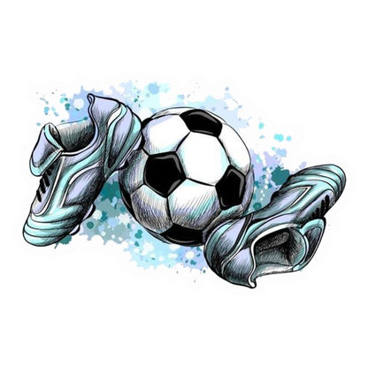 Football Shoes with Ball Premium Vinyl Stickers