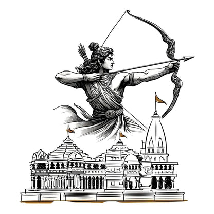 Shree Ram Ayodhya B&W Bumper Sticker