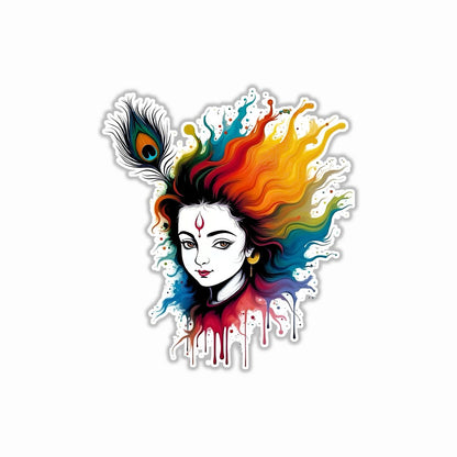 Krishna colorful portrait Bumper Sticker