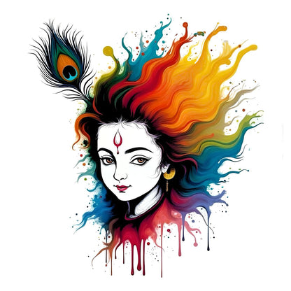 Krishna colorful portrait Bumper Sticker