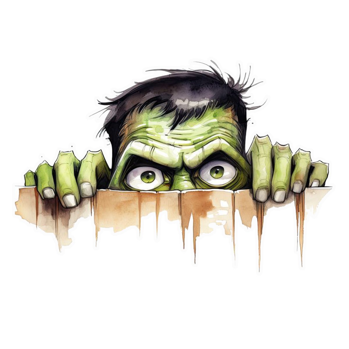 Hulk peeking  Bumper Sticker