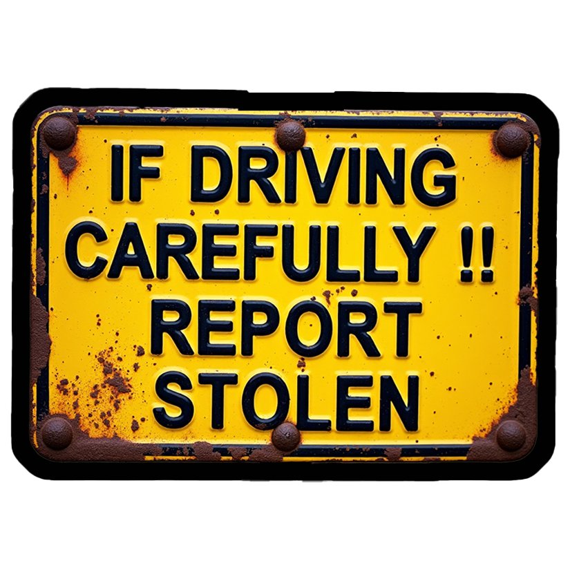 Driving Carefully Stolen Premium Vinyl Stickers