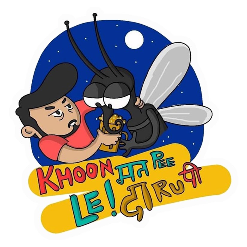 Mosquito Daaru Humour Premium Vinyl Stickers