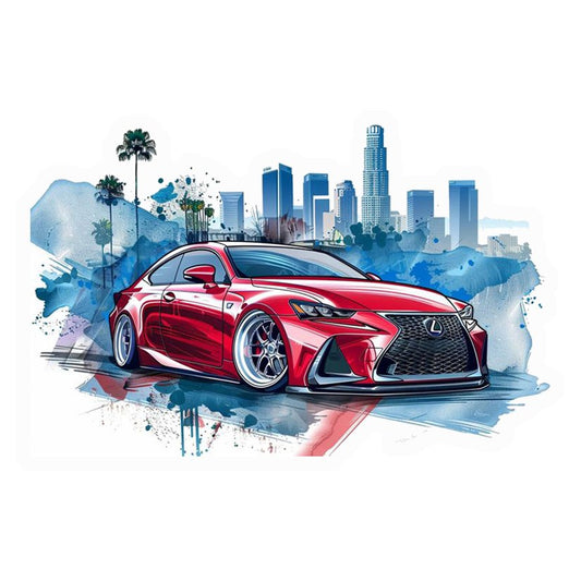 Red Lexus Cityscape Premium Vinyl Stickers