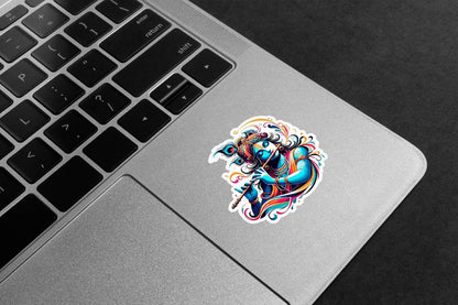 Colorful Krishna Flute Premium Vinyl Stickers