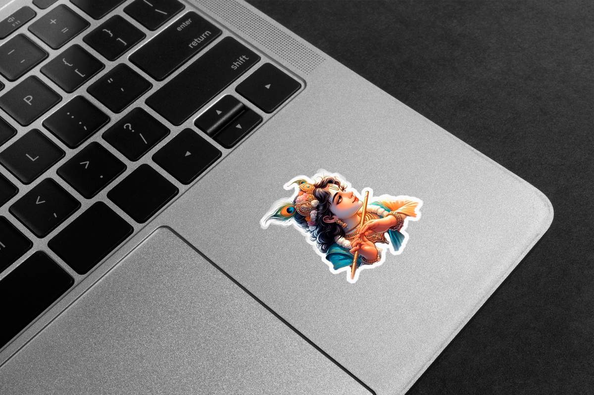 Krishna Flute Gaze Premium Vinyl Stickers
