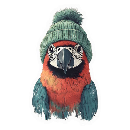 Beanie Parrot Cool Premium Vinyl Stickers