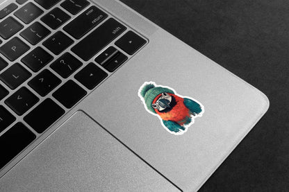 Beanie Parrot Cool Premium Vinyl Stickers