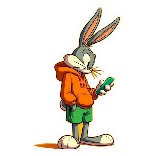 Bugs Bunny Phone Check Premium Vinyl Stickers