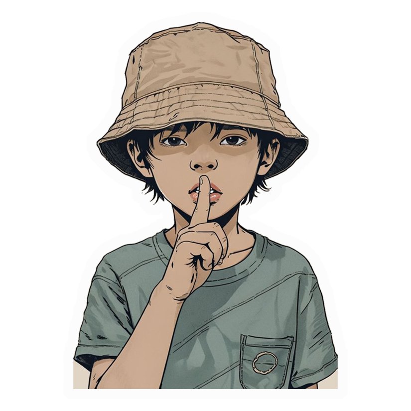 Shush Quiet Boy Premium Vinyl Stickers