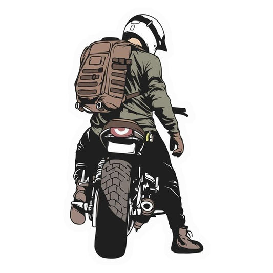 Motorcycle Rider View Premium Vinyl Stickers