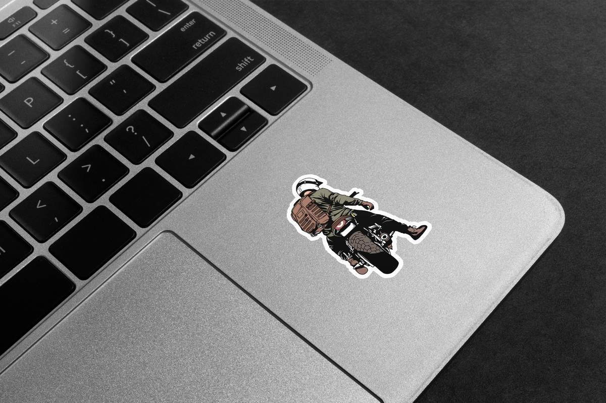 Motorcycle Rider View Premium Vinyl Stickers