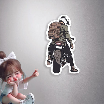 Motorcycle Rider View Premium Vinyl Stickers