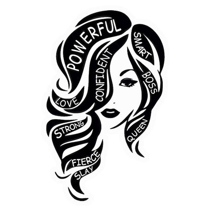 Powerful Woman Word Art Premium Vinyl Stickers