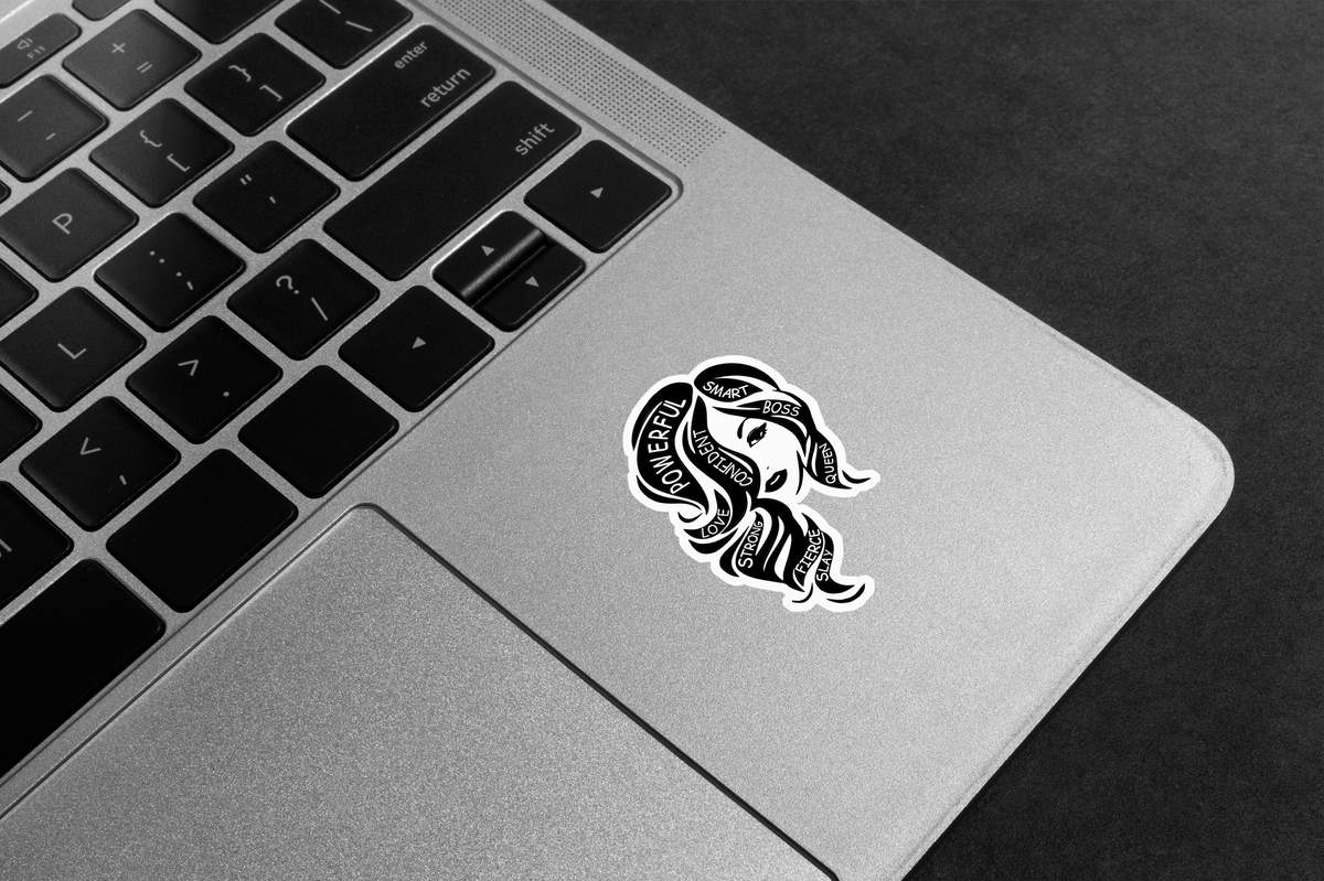 Powerful Woman Word Art Premium Vinyl Stickers