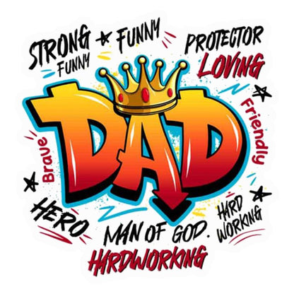 Dad King Attributes Premium Vinyl Stickers