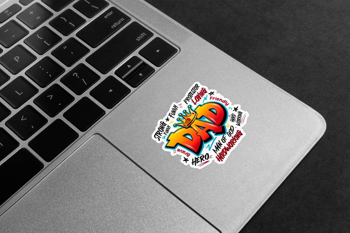 Dad King Attributes Premium Vinyl Stickers