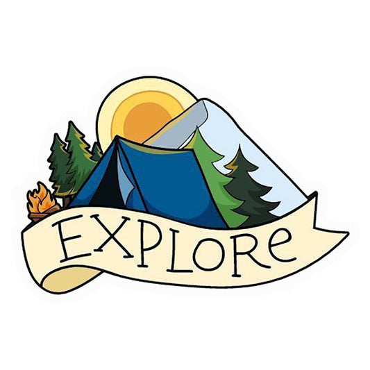 Explore Camp Mountains Premium Vinyl Stickers