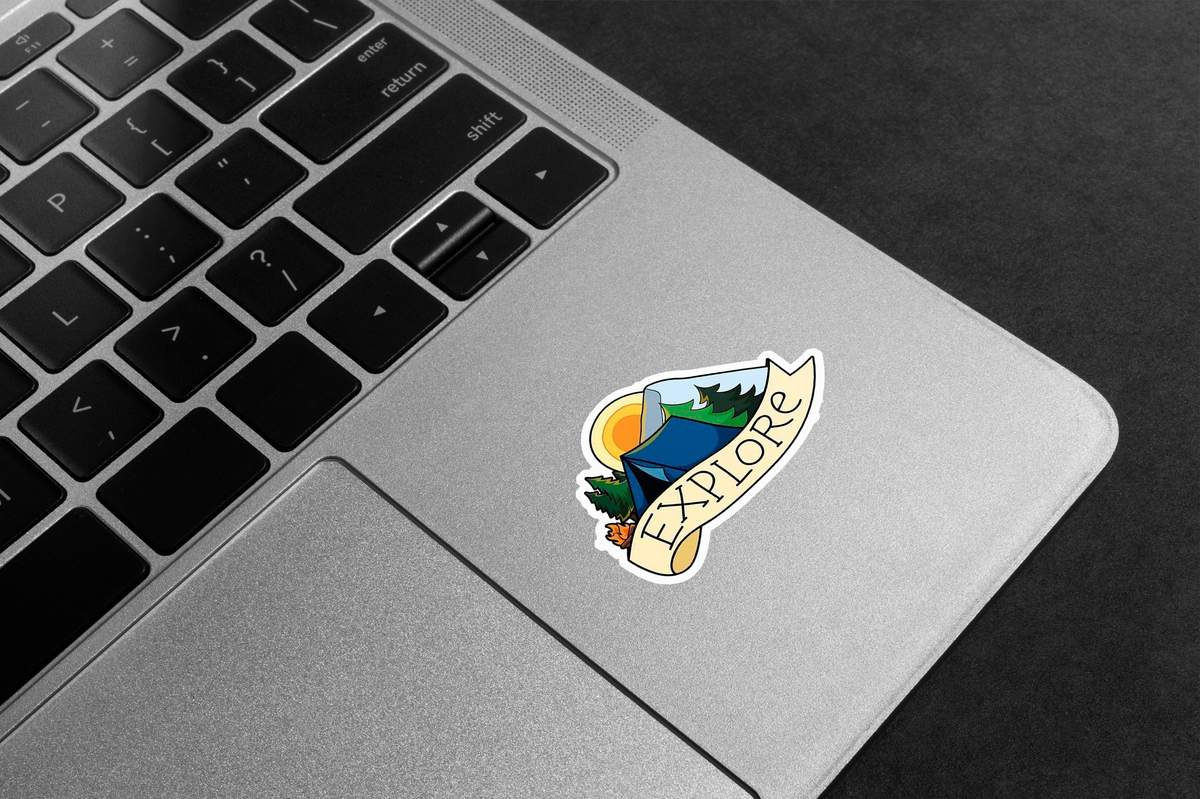 Explore Camp Mountains Premium Vinyl Stickers