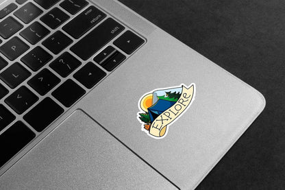 Explore Camp Mountains Premium Vinyl Stickers