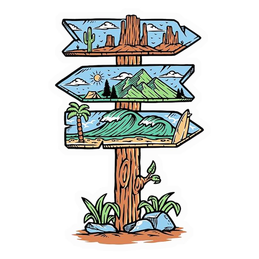 Nature Destinations Sign Premium Vinyl Stickers