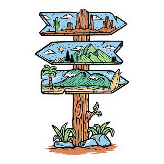 Nature Destinations Sign Premium Vinyl Stickers