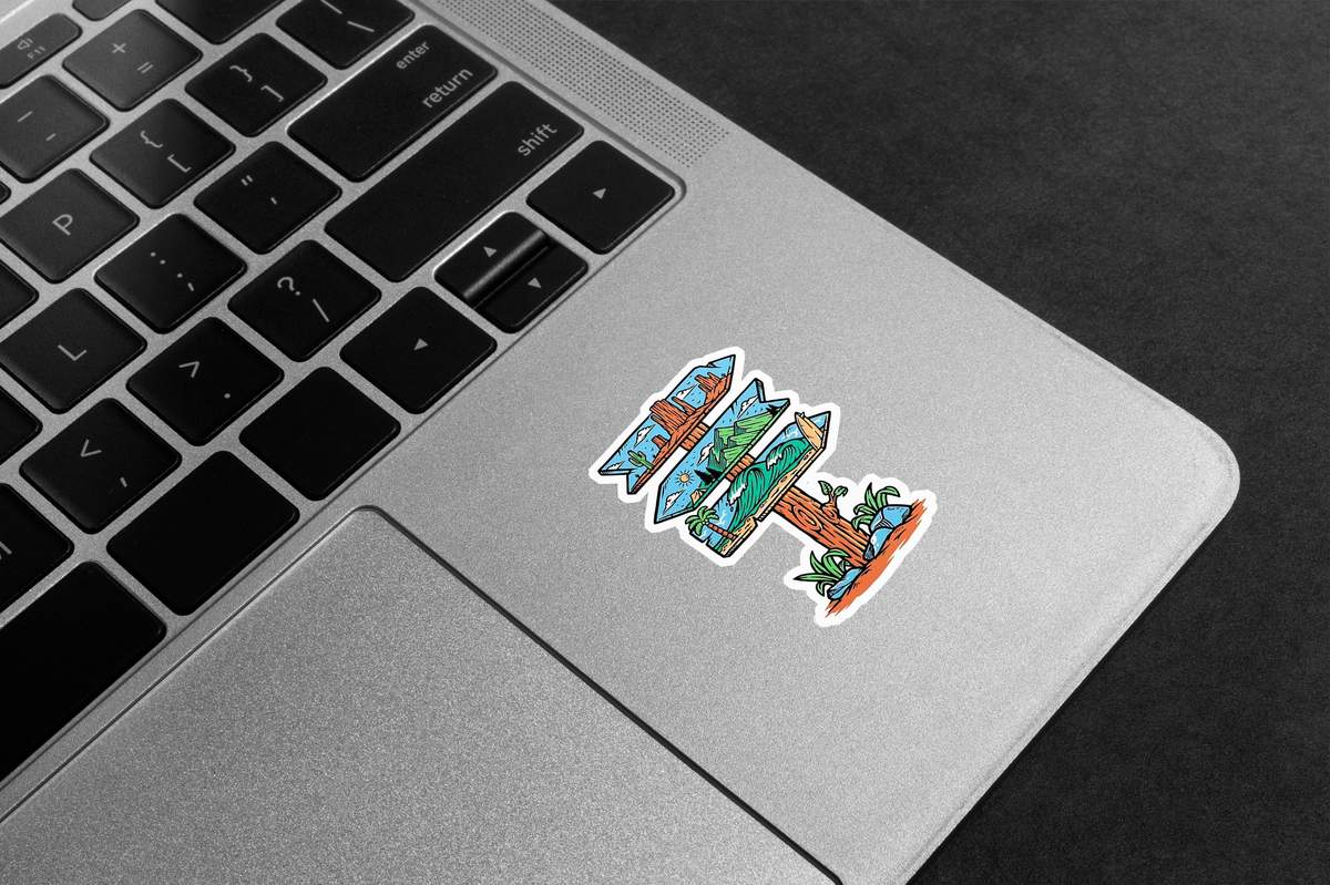 Nature Destinations Sign Premium Vinyl Stickers