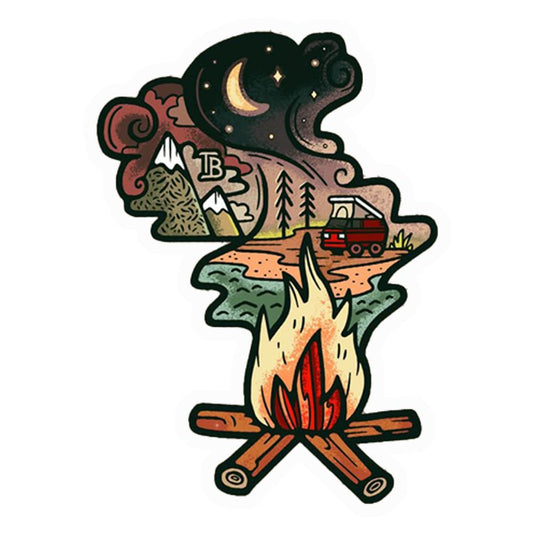 Campfire Adventure Night Premium Vinyl Stickers