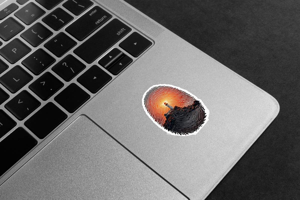Lighthouse Fingerprint Art Premium Vinyl Stickers