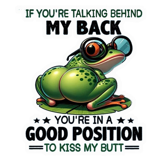 Kiss My Butt Frog Premium Vinyl Stickers
