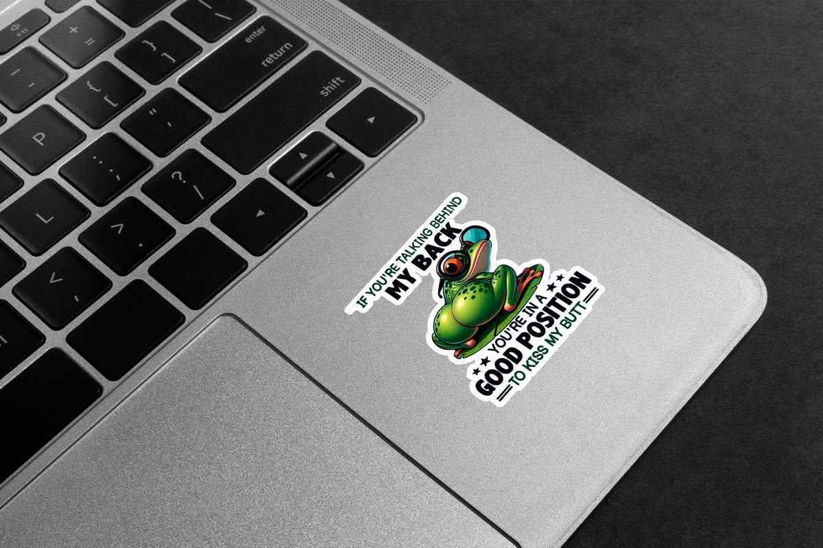 Kiss My Butt Frog Premium Vinyl Stickers